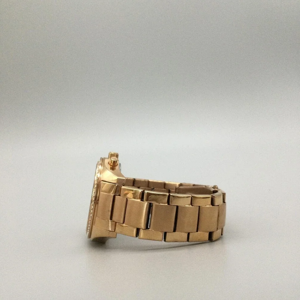 Caravelle New York Womens Watch 36mm Rose Gold Tone Crystals New Battery 6.5